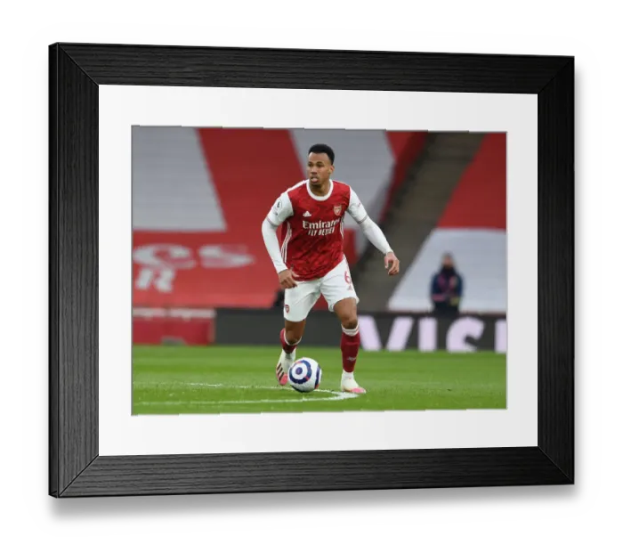 Framed Print : Gabriel Magalhaes: Arsenal vs. Tottenham, Premier League 2020-21 - In Action