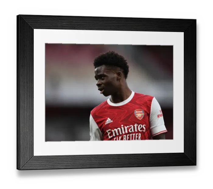 Framed Print : Bukayo Saka in Action: Arsenal vs. Tottenham Hotspur, Premier League 2020-21