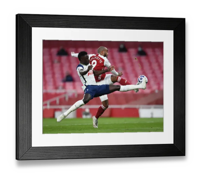 Framed Print : Arsenal vs. Tottenham: Lacazette Reacts to Controversial Penalty Call