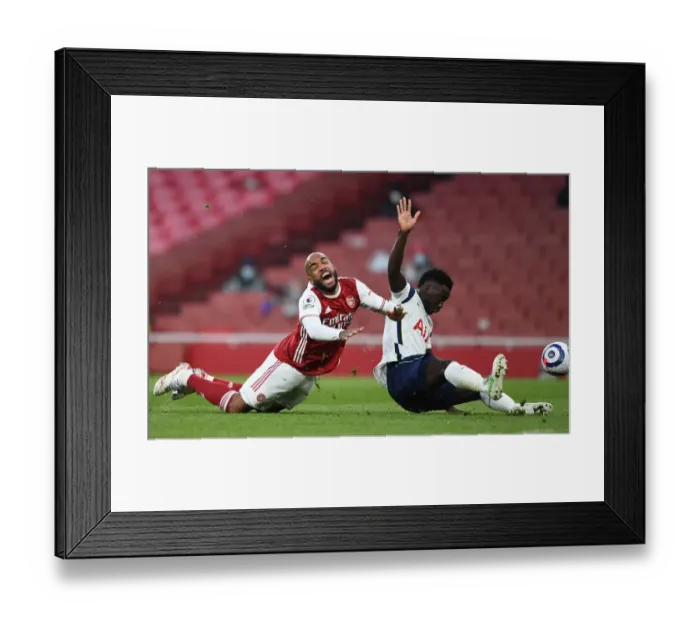 Framed Print : Arsenal vs. Tottenham: Lacazette Reacts to Penalty Call in Intense Premier League Clash Framed Print : Arsenal vs. Tottenham: Lacazette Reacts to Penalty Call in Intense Premier League Clash