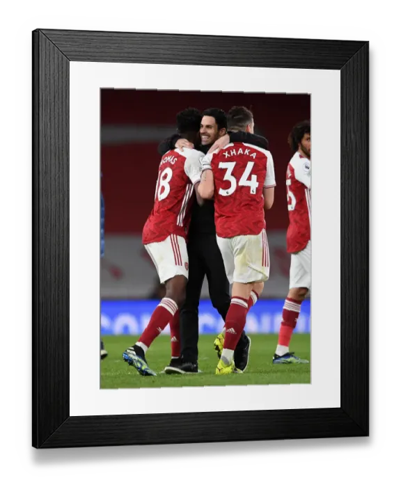 Framed Print : Arsenal's Triumphant Threesome: Arteta, Partey, and Xhaka Celebrate Premier League Victory over Tottenham Framed Print : Arsenal's Triumphant Threesome: Arteta, Partey, and Xhaka Celebrate Premier League Victory over Tottenham