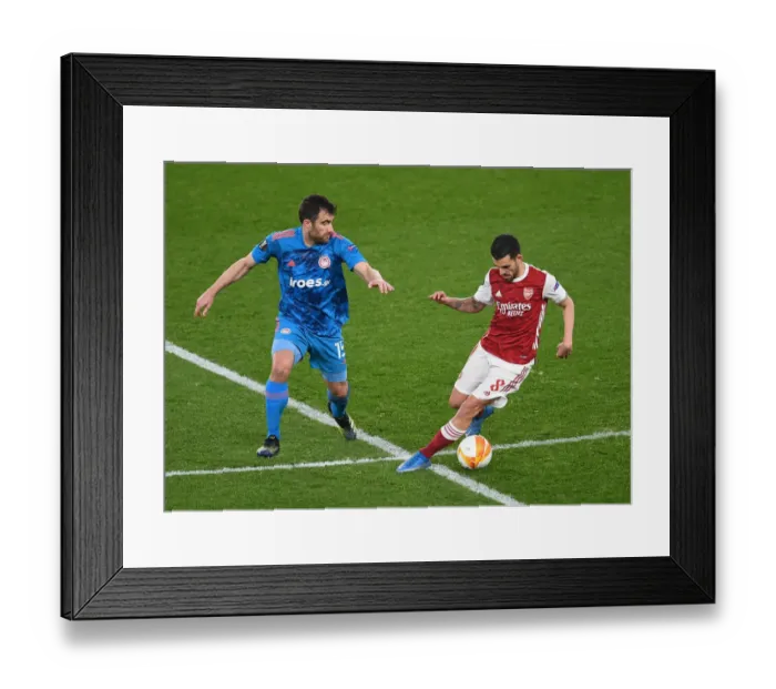 Framed Print : Arsenal vs Olympiacos: Dani Ceballos Clash in Empty Emirates Stadium - UEFA Europa League 2021 Framed Print : Arsenal vs Olympiacos: Dani Ceballos Clash in Empty Emirates Stadium - UEFA Europa League 2021