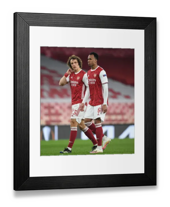 Framed Print : Arsenal's Luiz and Gabriel Face Off in Empty Emirates Stadium: Arsenal vs. Olympiacos, UEFA Europa League 2021 Framed Print : Arsenal's Luiz and Gabriel Face Off in Empty Emirates Stadium: Arsenal vs. Olympiacos, UEFA Europa League 2021