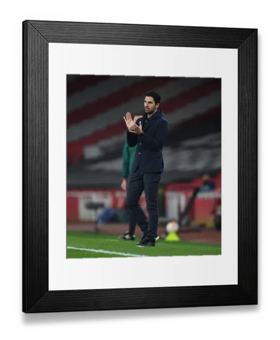 Framed Print : Mikel Arteta Leads Arsenal in Empty Emirates: UEFA Europa League Showdown Against Olympiacos Framed Print : Mikel Arteta Leads Arsenal in Empty Emirates: UEFA Europa League Showdown Against Olympiacos
