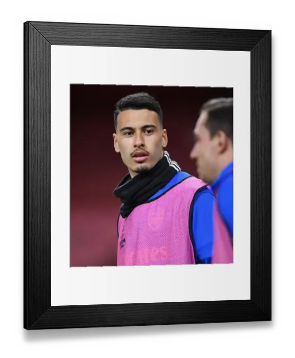 Framed Print : Arsenal's Martinelli Shines in Empty Emirates Against Olympiacos, Europa League Round of 16