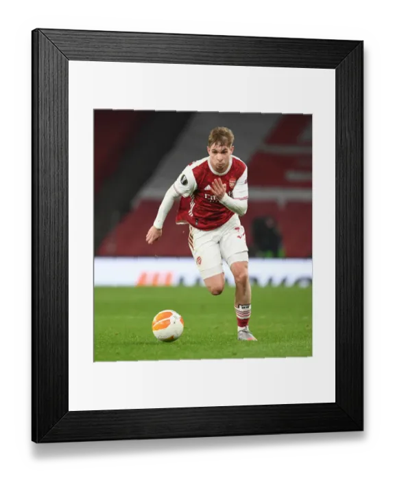 Framed Print : Emile Smith Rowe's Standout Performance: Arsenal's Europa League Victory Over Olympiacos in Empty Emirates
