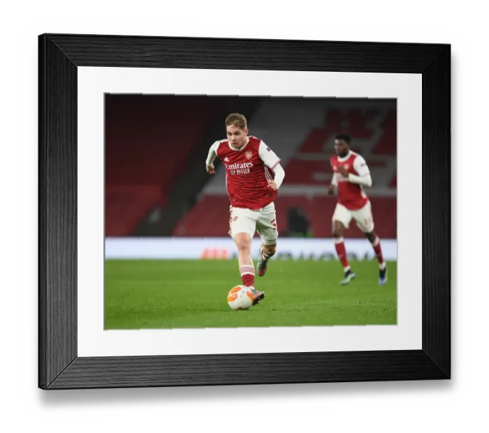 Framed Print : Emile Smith Rowe Shines: Arsenal's Europa League Triumph Over Olympiacos in Empty Emirates Framed Print : Emile Smith Rowe Shines: Arsenal's Europa League Triumph Over Olympiacos in Empty Emirates