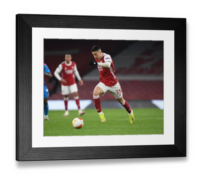 Framed Print : Martinelli's Shining Moment: Arsenal's Empty Emirates Victory in Europa League