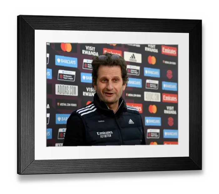 Framed Print : Arsenal Women vs Manchester United Women: Montemurro's Pre-Match Interview (FA WSL 2021) - Arsenal Manager Joe Montemurro Speaks Ahead of Clash Framed Print : Arsenal Women vs Manchester United Women: Montemurro's Pre-Match Interview (FA WSL 2021) - Arsenal Manager Joe Montemurro Speaks Ahead of Clash