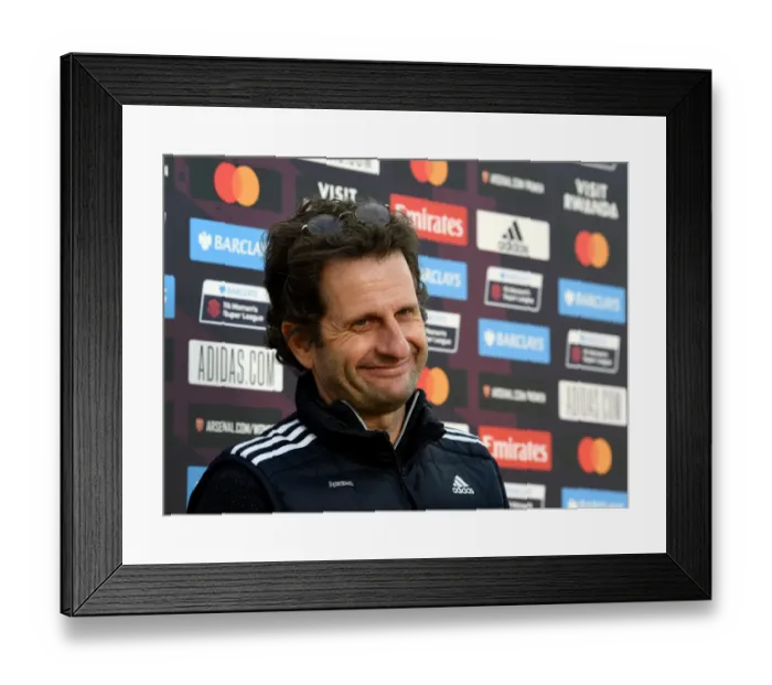 Framed Print : Behind Closed Doors: Montemurro's Pre-Match Interview - Arsenal Women vs Manchester United Women (FA WSL 2021)