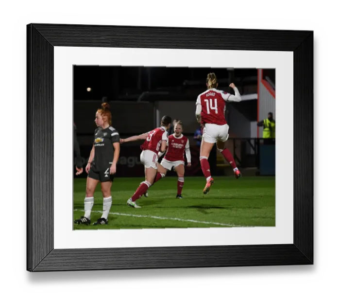 Framed Print : Arsenal Women's Historic Empty-Stadium Victory: Lotte Wubben-Moy Scores Second Goal vs. Manchester United Framed Print : Arsenal Women's Historic Empty-Stadium Victory: Lotte Wubben-Moy Scores Second Goal vs. Manchester United