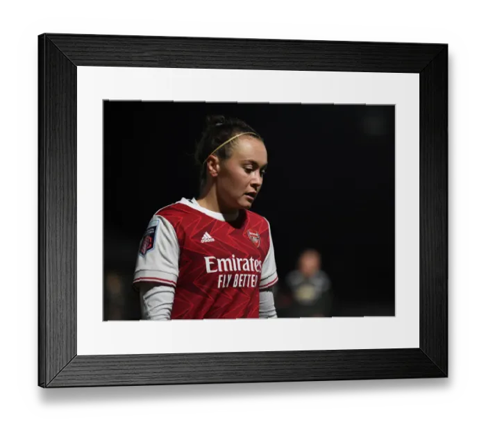 Framed Print : FA WSL: Arsenal Women vs Manchester United Women Clash at Empty Meadow Park (March 19, 2021)