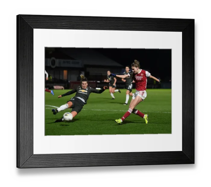 Framed Print : Empty Meadow Park Rivalry: Miedema vs Turner - Arsenal Women vs Manchester United Women Framed Print : Empty Meadow Park Rivalry: Miedema vs Turner - Arsenal Women vs Manchester United Women