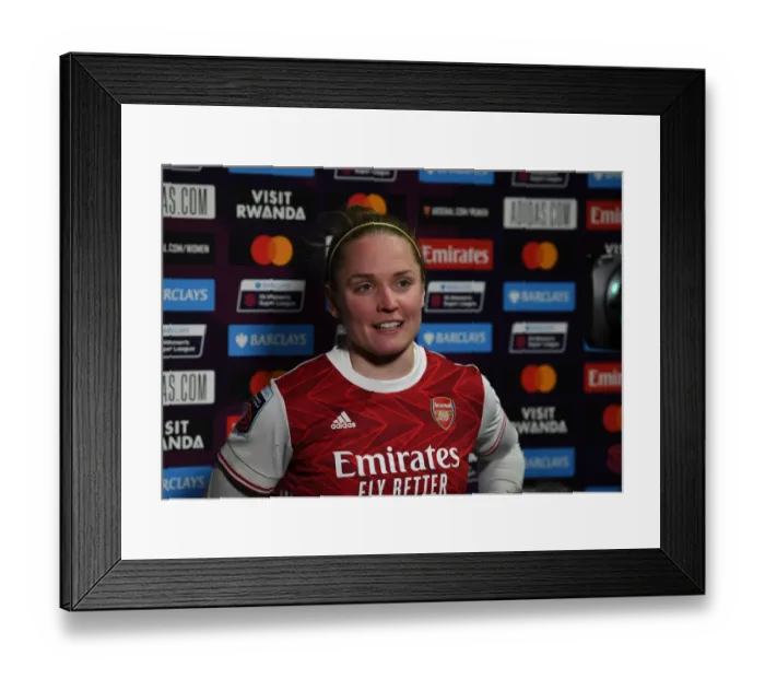 Framed Print : Arsenal's Kim Little Reflects on Manchester United Match in Empty FA WSL Stadium (2021) Framed Print : Arsenal's Kim Little Reflects on Manchester United Match in Empty FA WSL Stadium (2021)