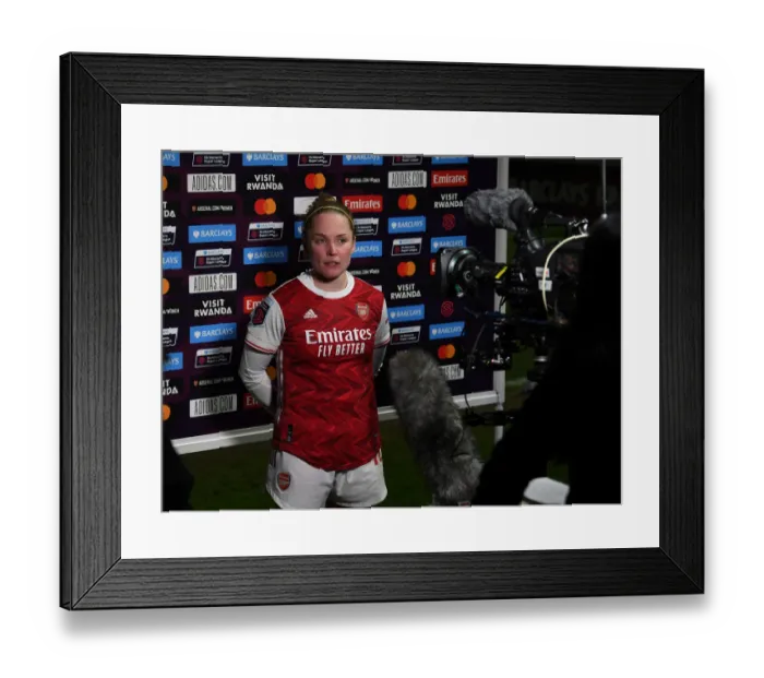 Framed Print : Arsenal's Kim Little Post-Match Interview: Arsenal Women vs Manchester United Women, FA WSL 2021 (Behind Closed Doors)