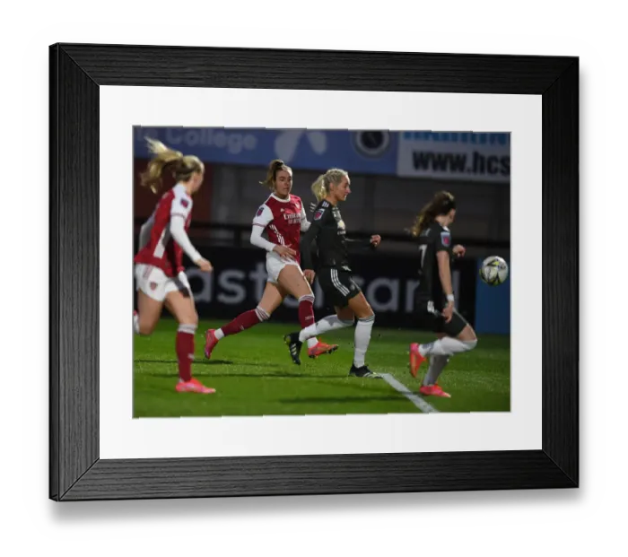 Framed Print : Arsenal Women's Jill Roord Scores the Opener Against Manchester United in Empty Meadow Park Framed Print : Arsenal Women's Jill Roord Scores the Opener Against Manchester United in Empty Meadow Park