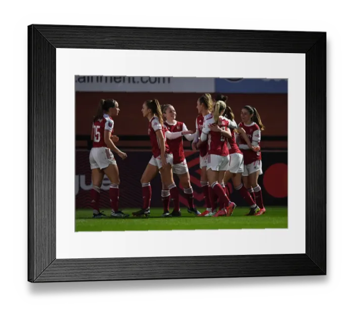 Framed Print : Arsenal Women's Jill Roord Scores Historic First Goal in Empty Meadow Park: Arsenal Defeats Manchester United in FA WSL Amidst Coronavirus Restrictions (2021) Framed Print : Arsenal Women's Jill Roord Scores Historic First Goal in Empty Meadow Park: Arsenal Defeats Manchester United in FA WSL Amidst Coronavirus Restrictions (2021)