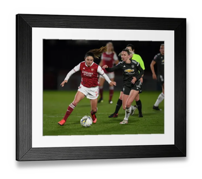 Framed Print : FA WSL Clash: Arsenal Women vs Manchester United Women in Empty Stands (2020-21) Framed Print : FA WSL Clash: Arsenal Women vs Manchester United Women in Empty Stands (2020-21)