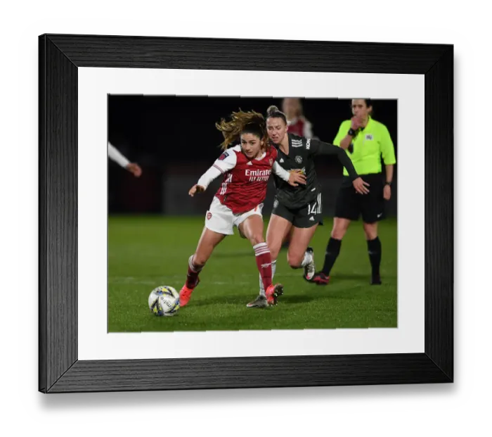 Framed Print : Arsenal Women vs Manchester United Women: Barclays FA WSL Clash in Empty Stands (March 19, 2021)