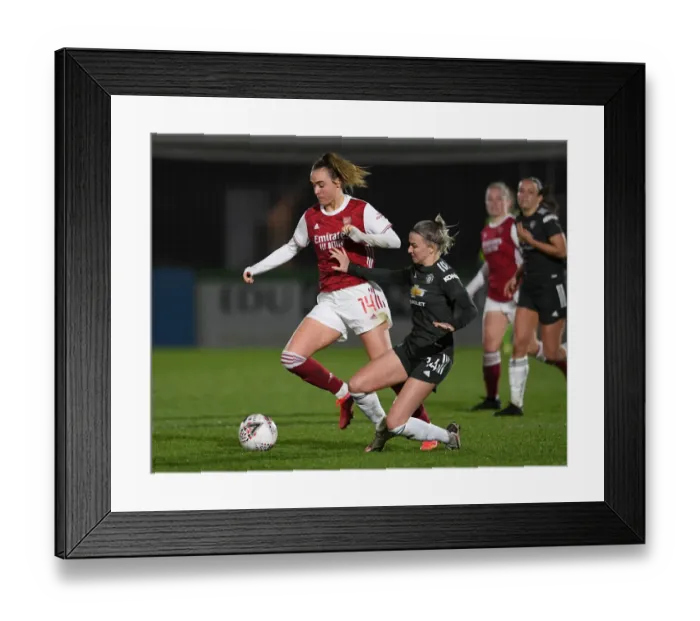 Framed Print : FA WSL Showdown: Arsenal vs Manchester United in Empty Stands (2020-21) Framed Print : FA WSL Showdown: Arsenal vs Manchester United in Empty Stands (2020-21)