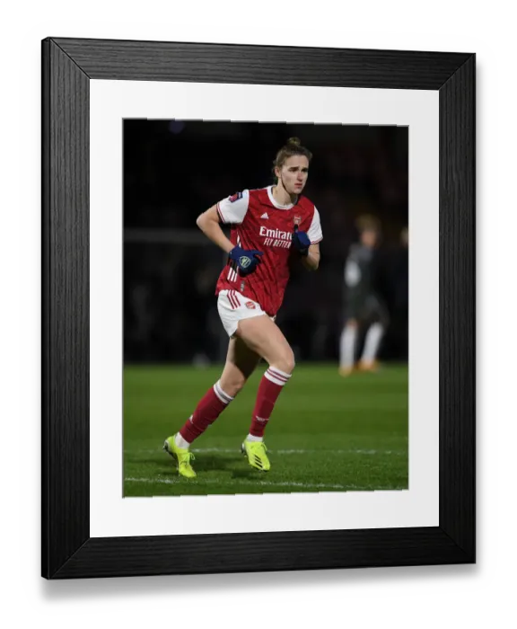 Framed Print : Arsenal's Vivianne Miedema Shines in Empty Meadow Park: Arsenal Women vs Manchester United Women, FA WSL 2021