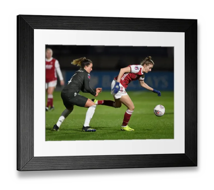 Framed Print : FA WSL Showdown: Miedema vs Turner - Arsenal vs Manchester United in Empty Meadow Park