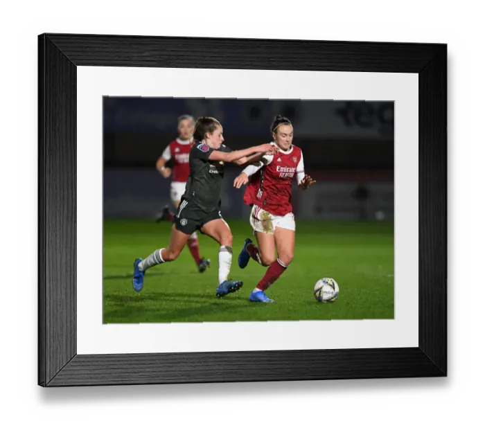 Framed Print : Arsenal vs Manchester United: FA WSL Clash in Empty Stands (2021) Framed Print : Arsenal vs Manchester United: FA WSL Clash in Empty Stands (2021)