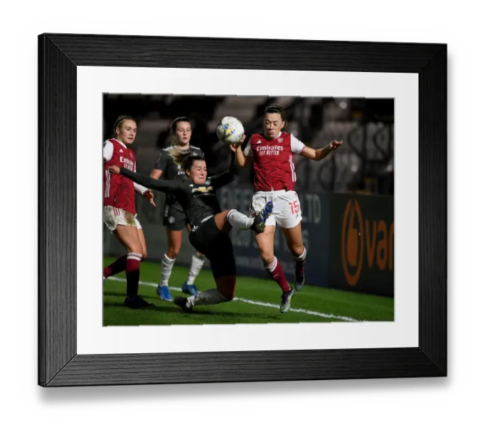 Framed Print : Arsenal Women vs Manchester United Women: FA WSL Clash in Empty Meadow Park Amidst Coronavirus Restrictions Framed Print : Arsenal Women vs Manchester United Women: FA WSL Clash in Empty Meadow Park Amidst Coronavirus Restrictions