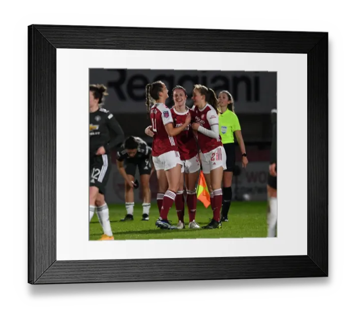 Framed Print : Arsenal Women's Historic Victory Over Manchester United at Empty Meadow Park Framed Print : Arsenal Women's Historic Victory Over Manchester United at Empty Meadow Park