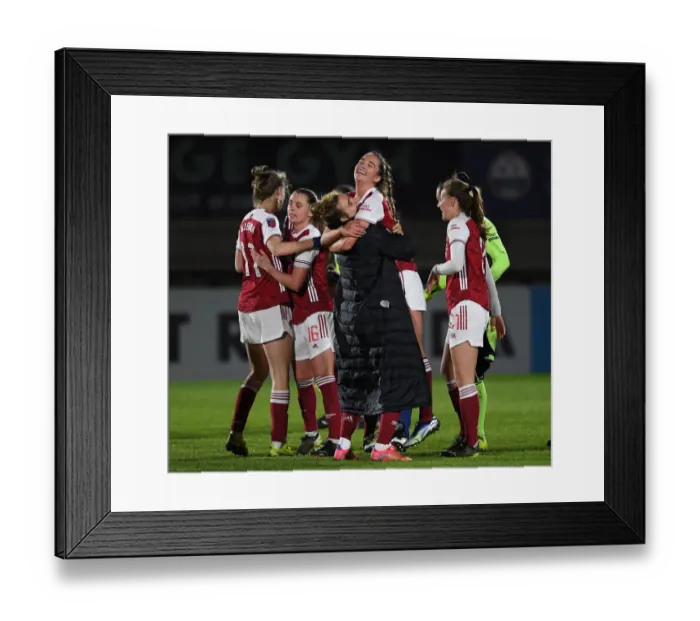 Framed Print : Arsenal Women's Victory Over Manchester United Women in Empty Meadow Park (2020-21)