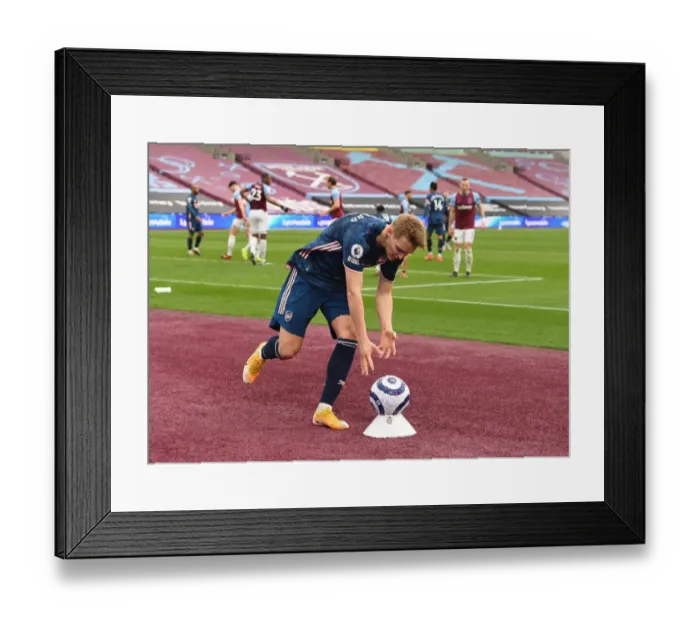 Framed Print : Behind Closed Doors: Martin Odegaard's Premier League Showdown with West Ham United (March 2021)