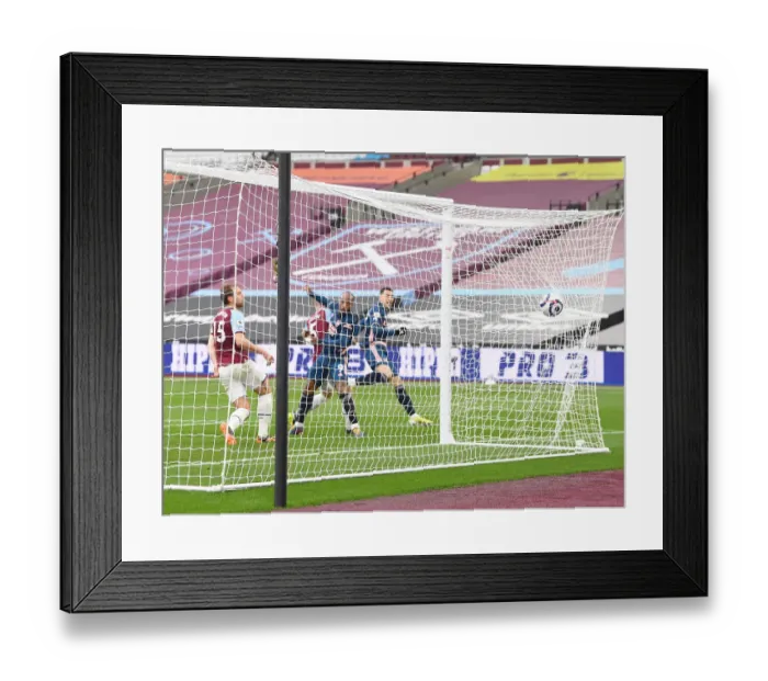 Framed Print : Alexis Lacazette Scores Third Goal: West Ham United vs. Arsenal, Premier League 2021 (Behind Closed Doors)