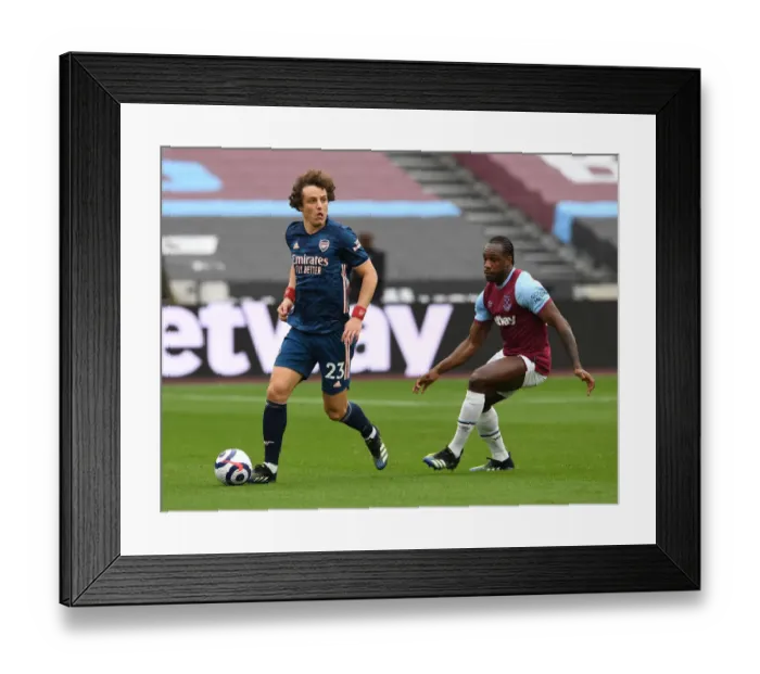 Framed Print : David Luiz vs Michail Antonio: A Battle for Possession in the Premier League Clash between West Ham and Arsenal Framed Print : David Luiz vs Michail Antonio: A Battle for Possession in the Premier League Clash between West Ham and Arsenal