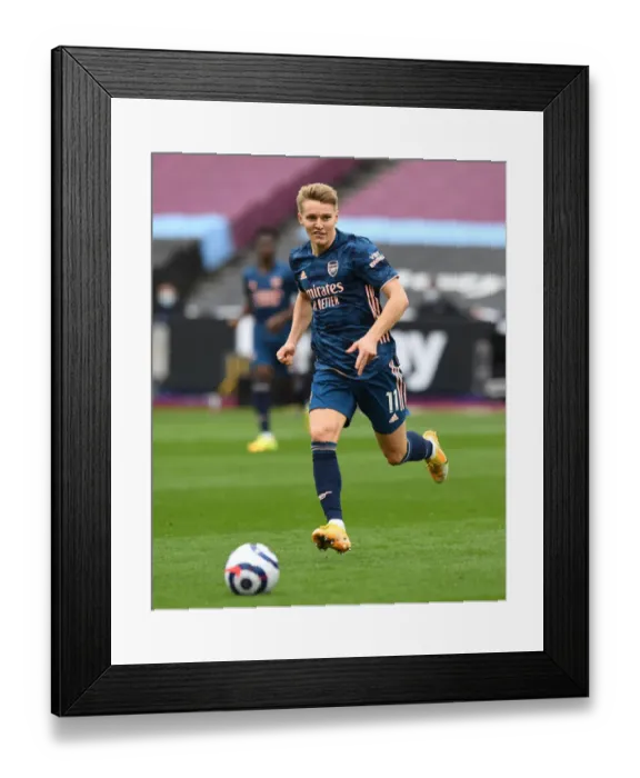 Framed Print : Martin Odegaard in Action: Arsenal vs West Ham United, Premier League 2020-21 Framed Print : Martin Odegaard in Action: Arsenal vs West Ham United, Premier League 2020-21