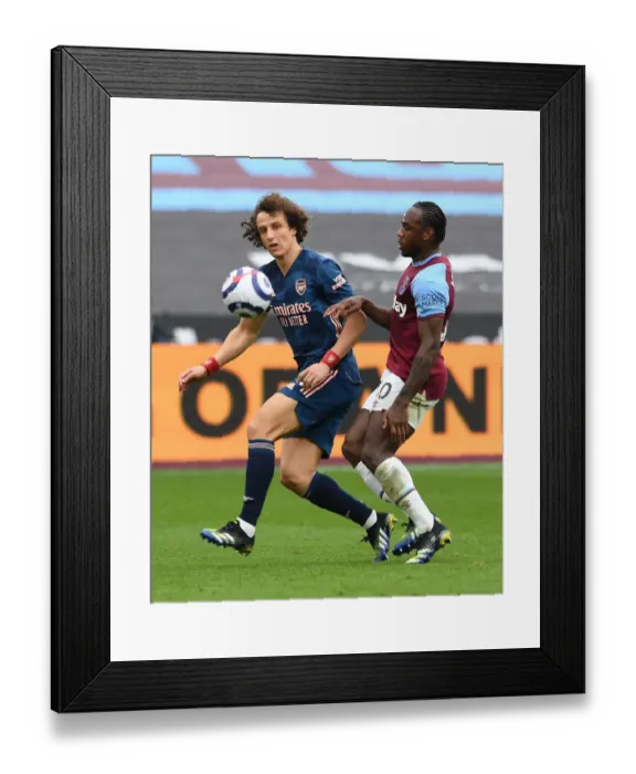 Framed Print : David Luiz vs Michail Antonio: Intense Battle in West Ham United vs Arsenal Premier League Clash Framed Print : David Luiz vs Michail Antonio: Intense Battle in West Ham United vs Arsenal Premier League Clash
