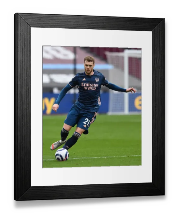 Framed Print : Calum Chambers in Action: Arsenal vs West Ham United, Premier League 2021