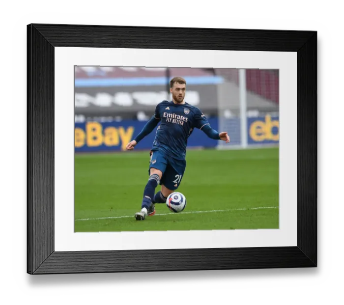Framed Print : Calum Chambers in Action: Arsenal vs West Ham United, Premier League 2020-21