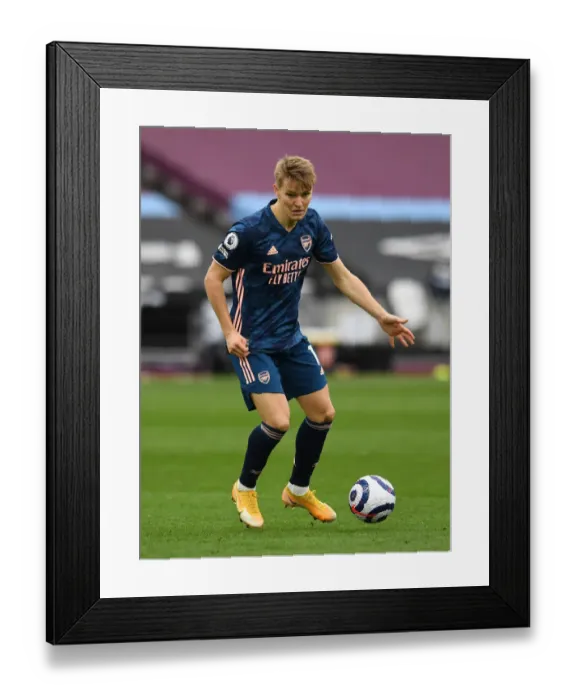 Framed Print : Martin Odegaard in Action: Arsenal vs West Ham United, Premier League 2020-21
