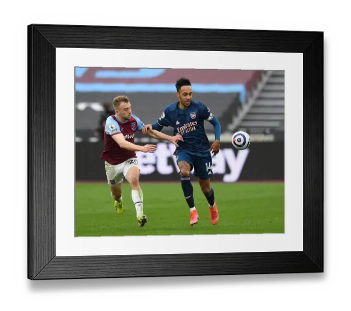 Framed Print : Aubameyang vs Bowen: Battle in the Premier League - West Ham United vs Arsenal Framed Print : Aubameyang vs Bowen: Battle in the Premier League - West Ham United vs Arsenal
