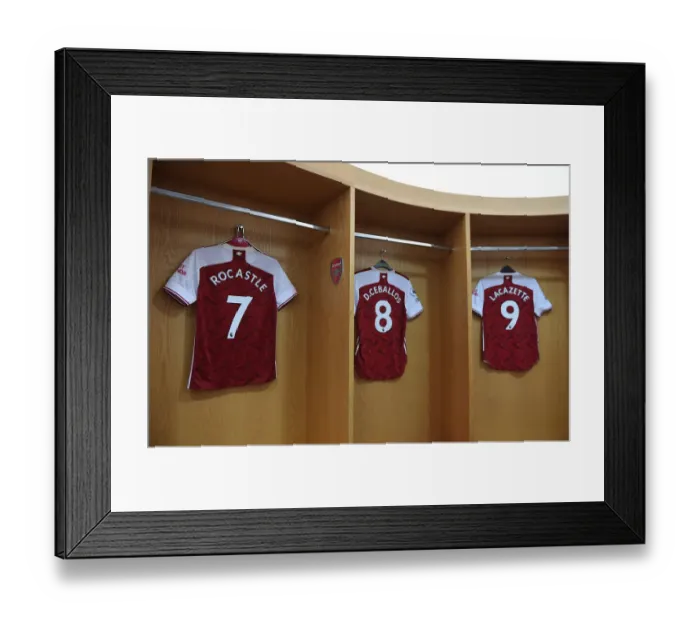 Framed Print : Arsenal's Empty Emirates: Rocastle's Shirt Joins Current Players Ahead of Arsenal v Liverpool Framed Print : Arsenal's Empty Emirates: Rocastle's Shirt Joins Current Players Ahead of Arsenal v Liverpool