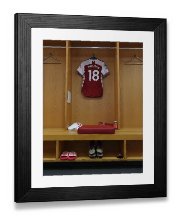 Framed Print : Arsenal FC: Thomas Partey's Emirates Locker Room Before Arsenal vs Liverpool (2021-21), London