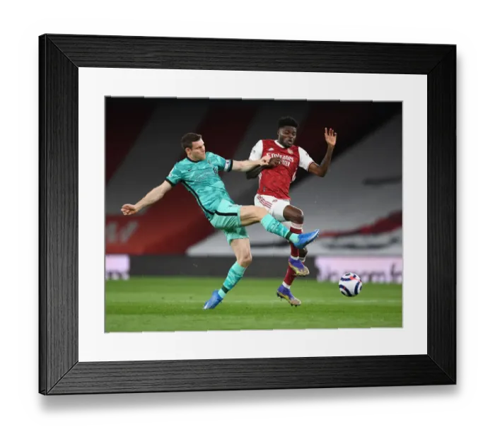 Framed Print : Thomas Partey vs. James Milner: Intense Battle in Empty Emirates Stadium - Arsenal v Liverpool, 2021-22 Premier League