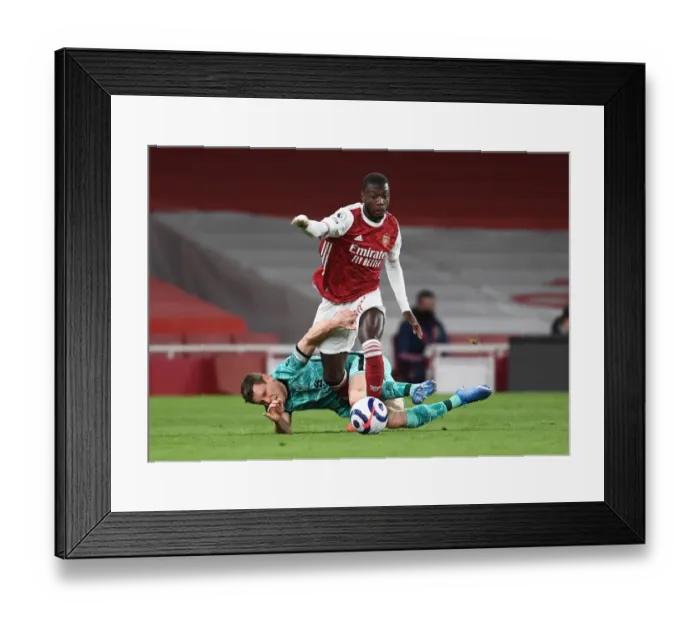 Framed Print : Pepe vs. Milner: Premier League Rivalry Echoes in Empty Emirates Stadium (2020-21) Framed Print : Pepe vs. Milner: Premier League Rivalry Echoes in Empty Emirates Stadium (2020-21)