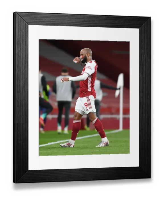 Framed Print : Arsenal vs Liverpool: Lacazette Suffers Injury in Empty Emirates Stadium, April 2021
