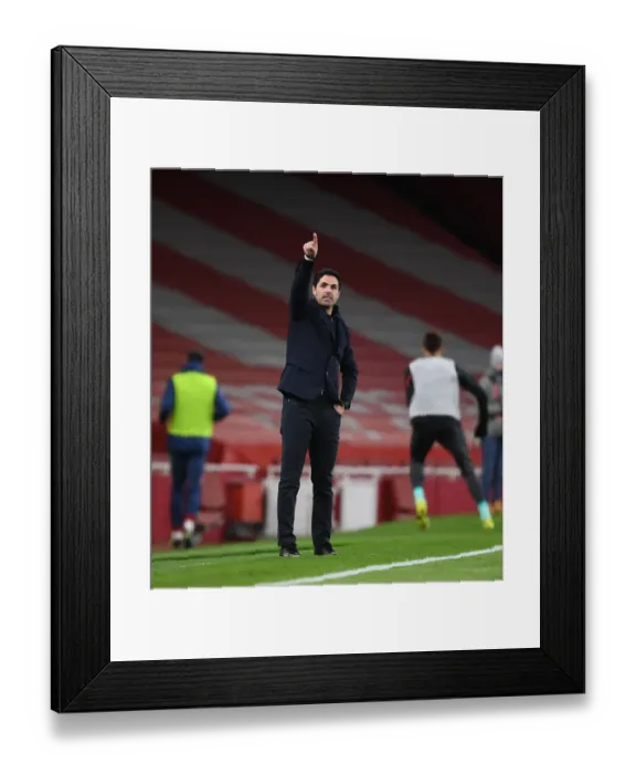 Framed Print : Mikel Arteta's Empty-Seat Showdown: Arsenal vs Liverpool (2020-21)