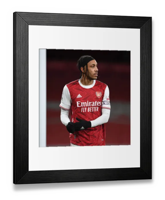 Framed Print : Arsenal's Aubameyang Faces Liverpool in Empty Emirates Stadium - Premier League 2021 Framed Print : Arsenal's Aubameyang Faces Liverpool in Empty Emirates Stadium - Premier League 2021
