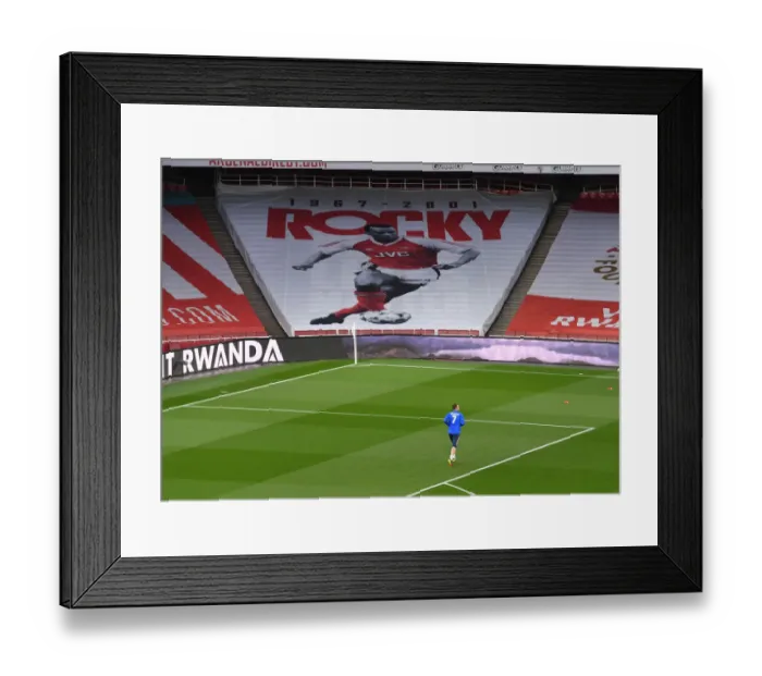 Framed Print : Arsenal vs Liverpool: Emirates Stadium Face-Off in Empty Seats Amidst COVID-19 Restrictions - Bernd Leno's Focused Pre-Game Routine (2020-21) Framed Print : Arsenal vs Liverpool: Emirates Stadium Face-Off in Empty Seats Amidst COVID-19 Restrictions - Bernd Leno's Focused Pre-Game Routine (2020-21)