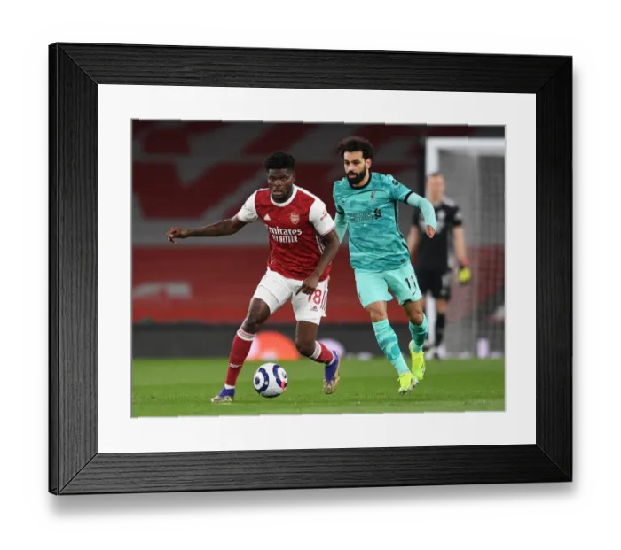 Framed Print : Partey vs. Salah: A Premier League Showdown - Arsenal vs. Liverpool