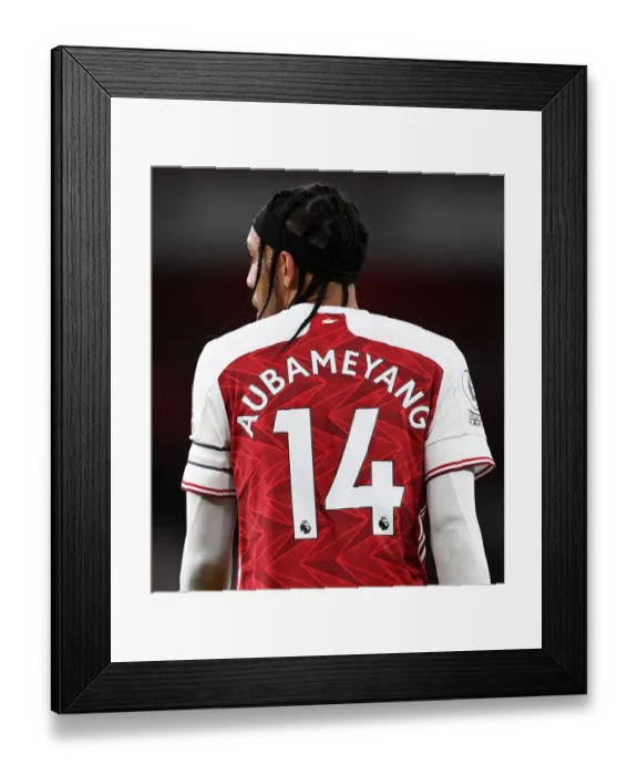 Framed Print : Arsenal's Aubameyang Faces Off Against Liverpool in Premier League Clash