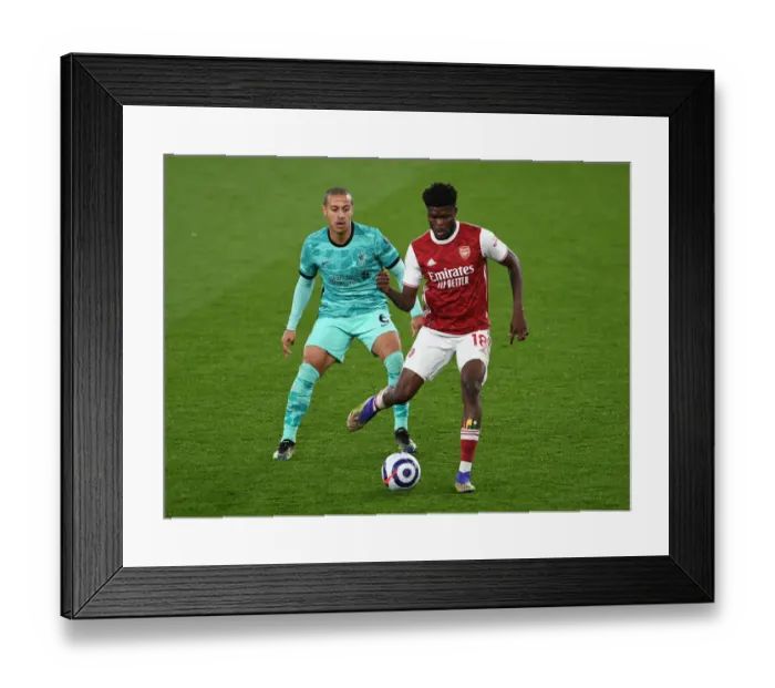 Framed Print : Thomas Partey vs. Thiago: A Premier League Showdown at Emirates Stadium